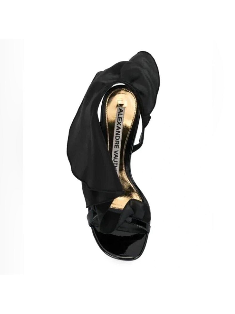 Alexandre Vauthier Penelope Ruffled Organza & Patent Leather Heeled Sandals - Picture 4 of 14